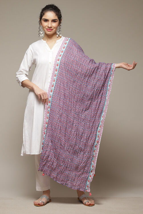 Lavendar Cotton Woven Dupatta image number 0